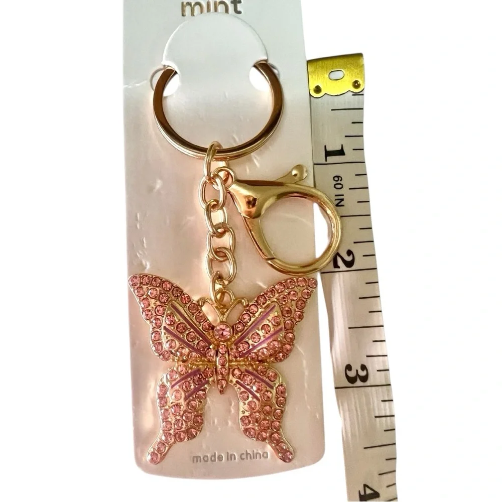 Butterfly Keychain Charm Gold and Pink NWT - Picture 14 of 14